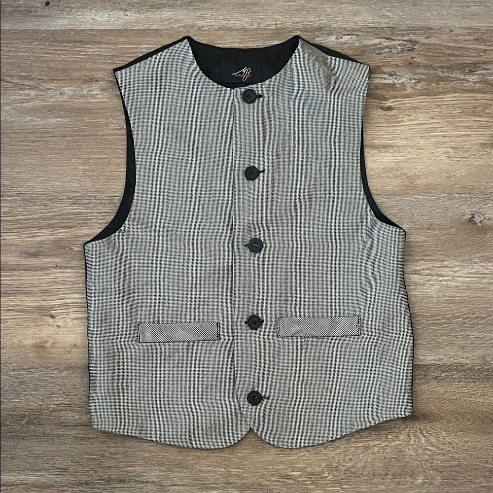 Gray Button-Up Shirt/ Vest - Picture 1 of 8